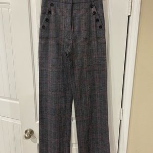 Veronica Beard Wide Leg Wool Trousers
